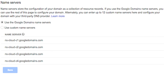 Google Domains Name Servers